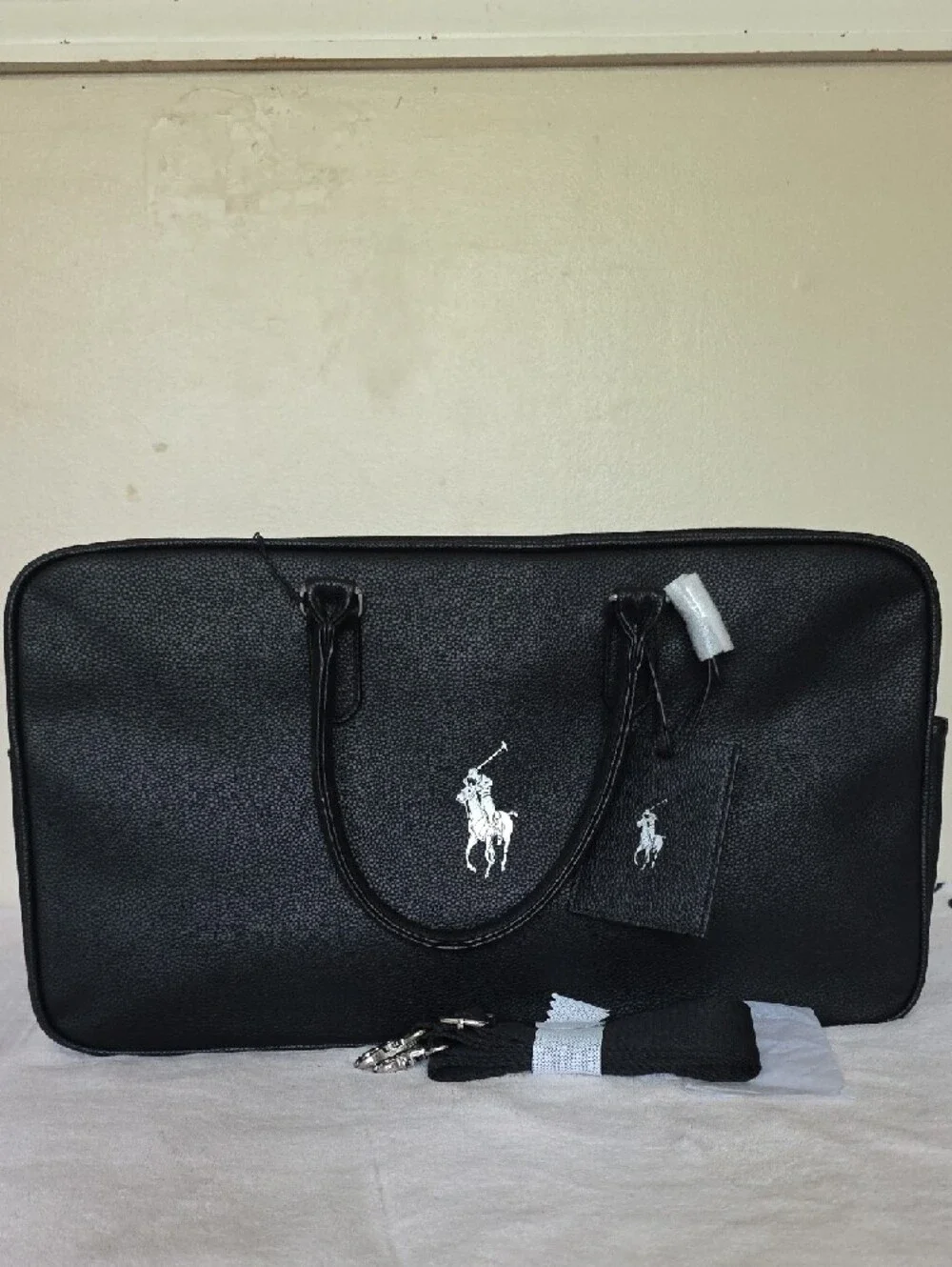 NWT Ralph Lauren GWP Black Leather Duffle Bag